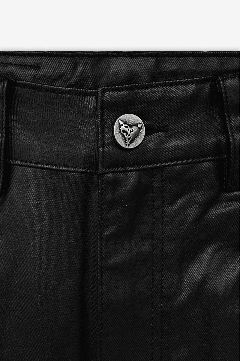DISTINCTIVE COATED JORTS BLACK