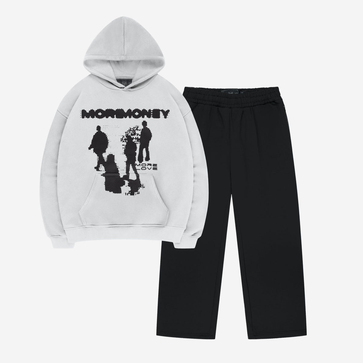CONNECTIVITY HOODIE GREY + OPEN LEG JOGGER BLACK