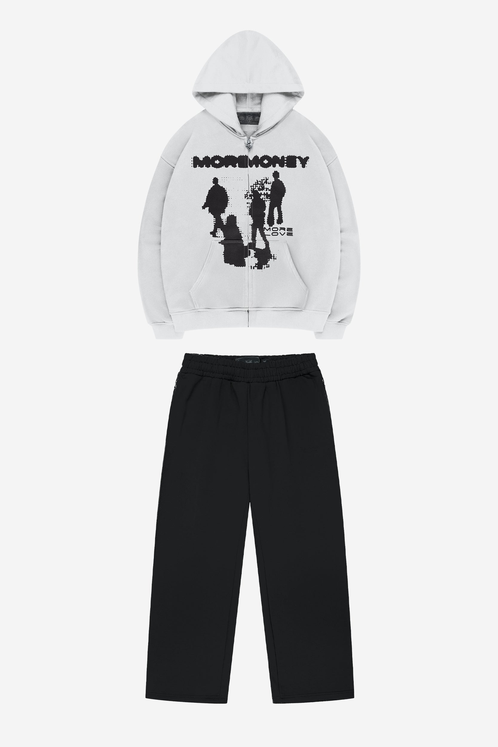 CONNECTIVITY ZIP GREY + OPEN LEG JOGGER BLACK