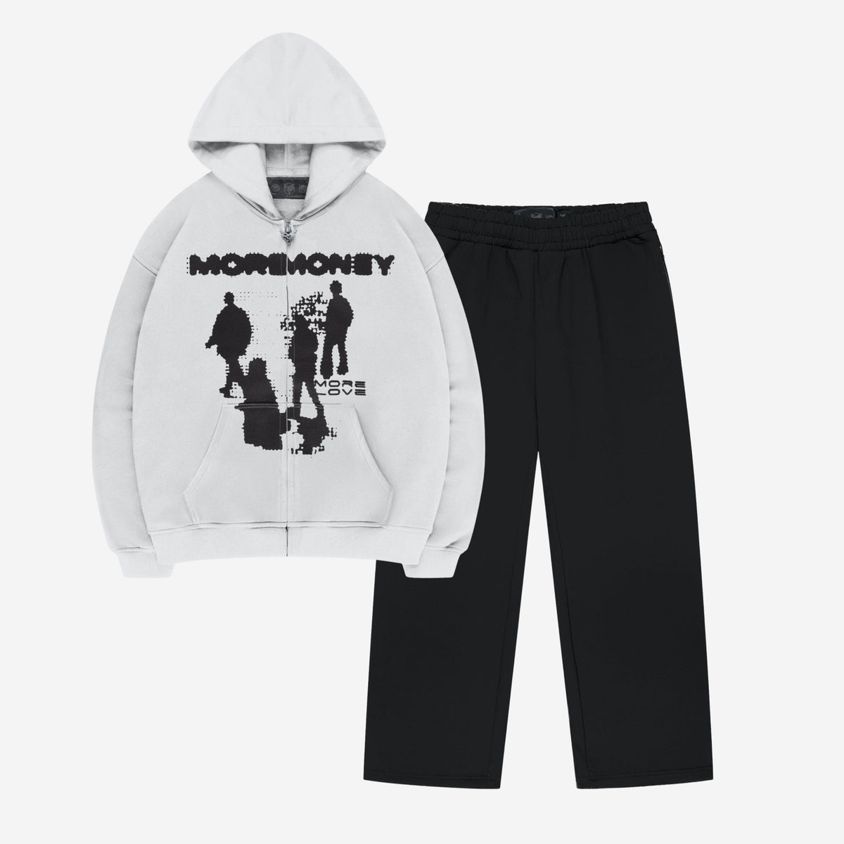 CONNECTIVITY ZIP GREY + OPEN LEG JOGGER BLACK
