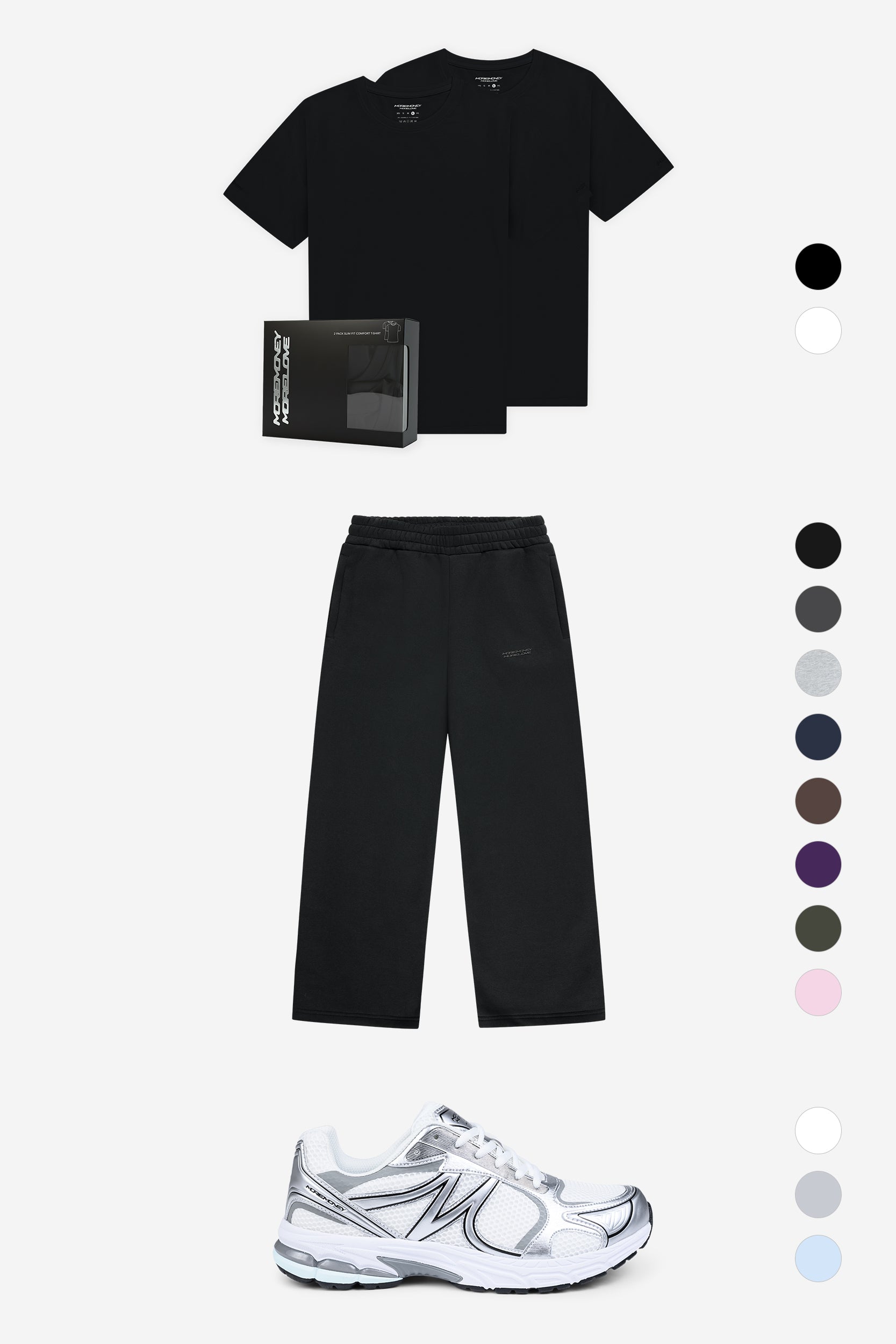 SLIM FIT TEE + CLOUDS JOGGER + MOTION RUNNER