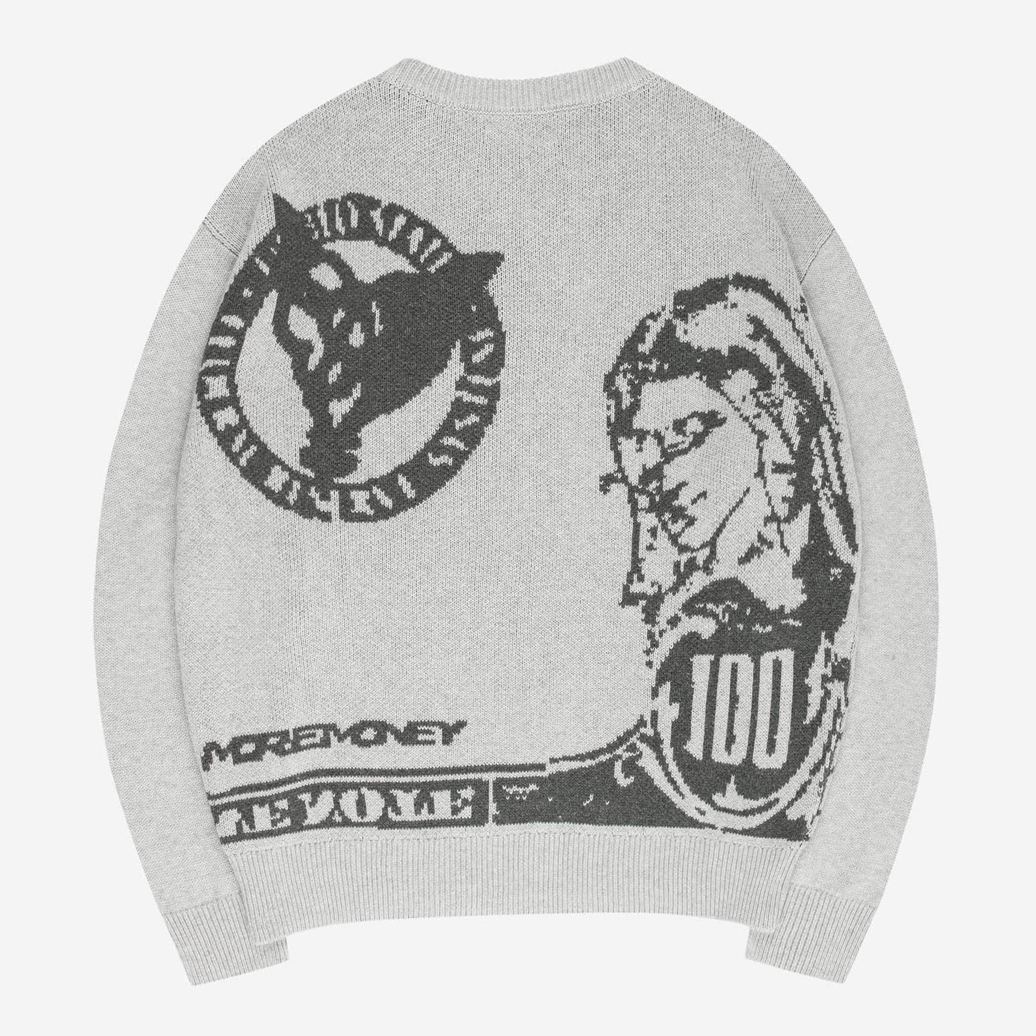 MORE BLESSINGS KNIT GREY + DISTINCTIVE DENIM WASHED BLUE