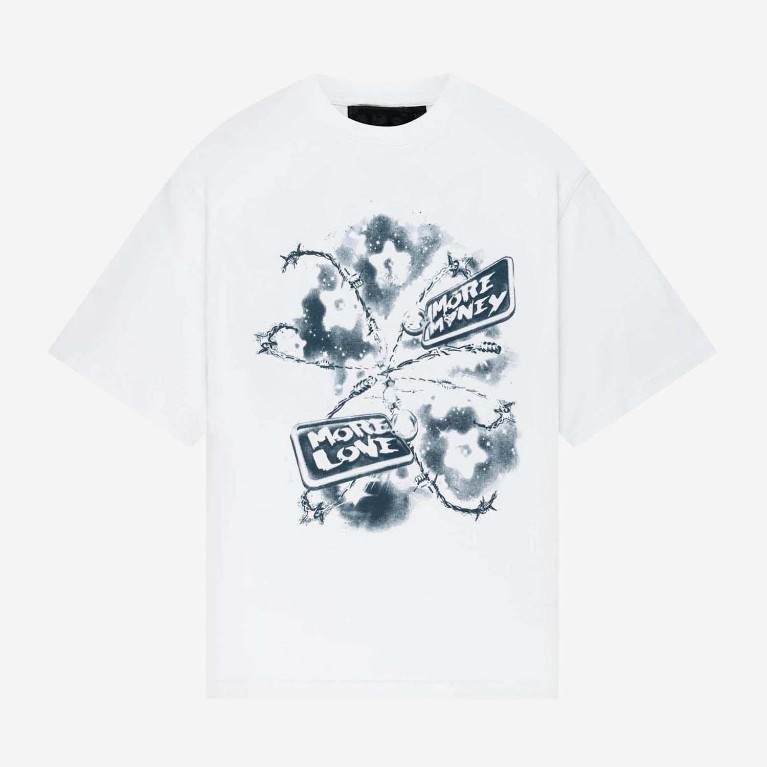 WIRED TEE WHITE + DISTINCTIVE DENIM WASHED BLUE