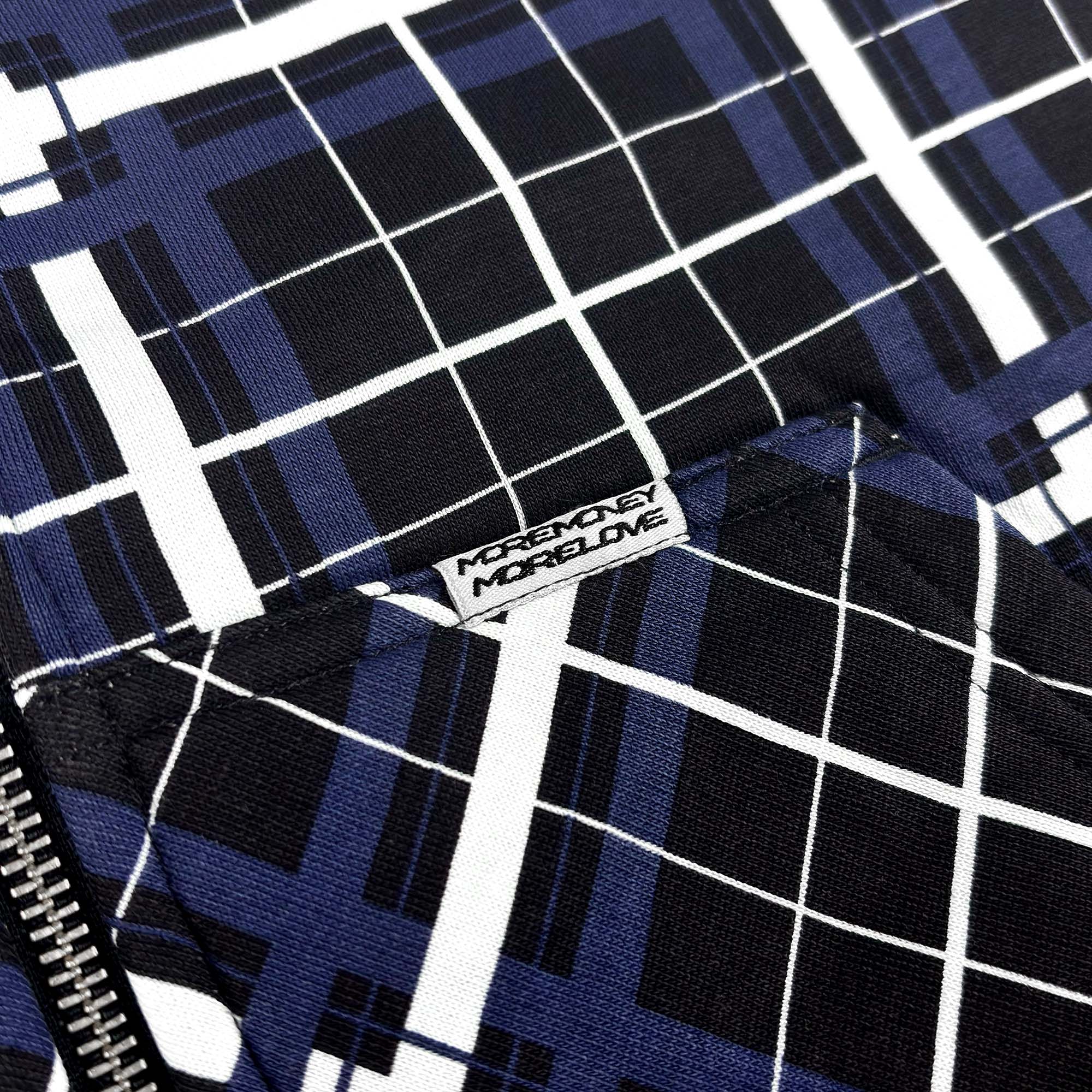 REVERSIBLE PLAID ZIP HOODIE DARK NAVY