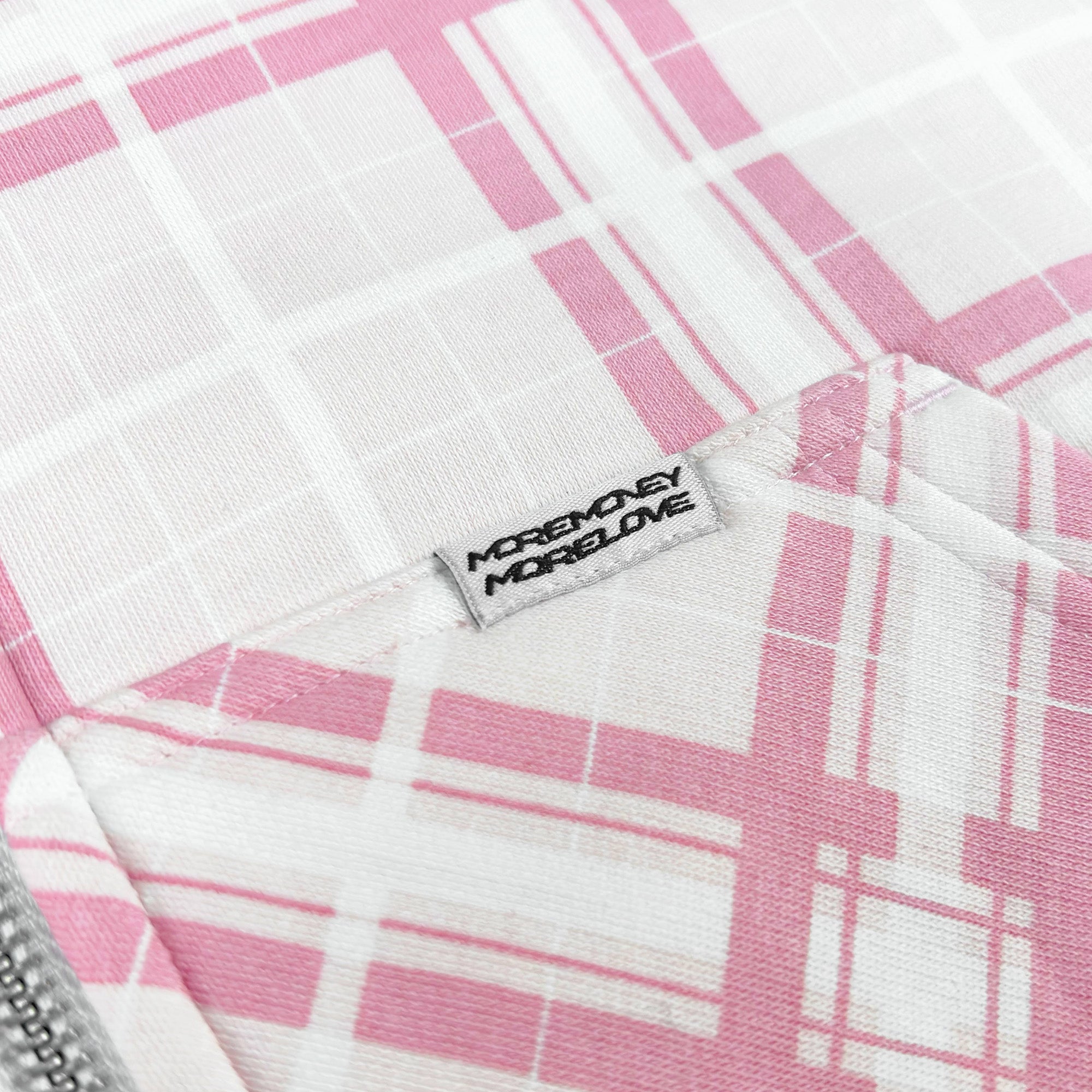 REVERSIBLE PLAID ZIP HOODIE PINK