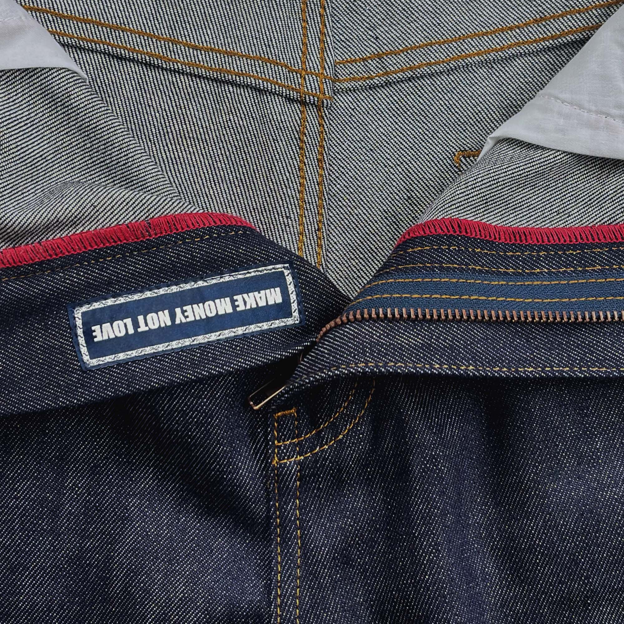 PLAID PATCHWORK RAW DENIM