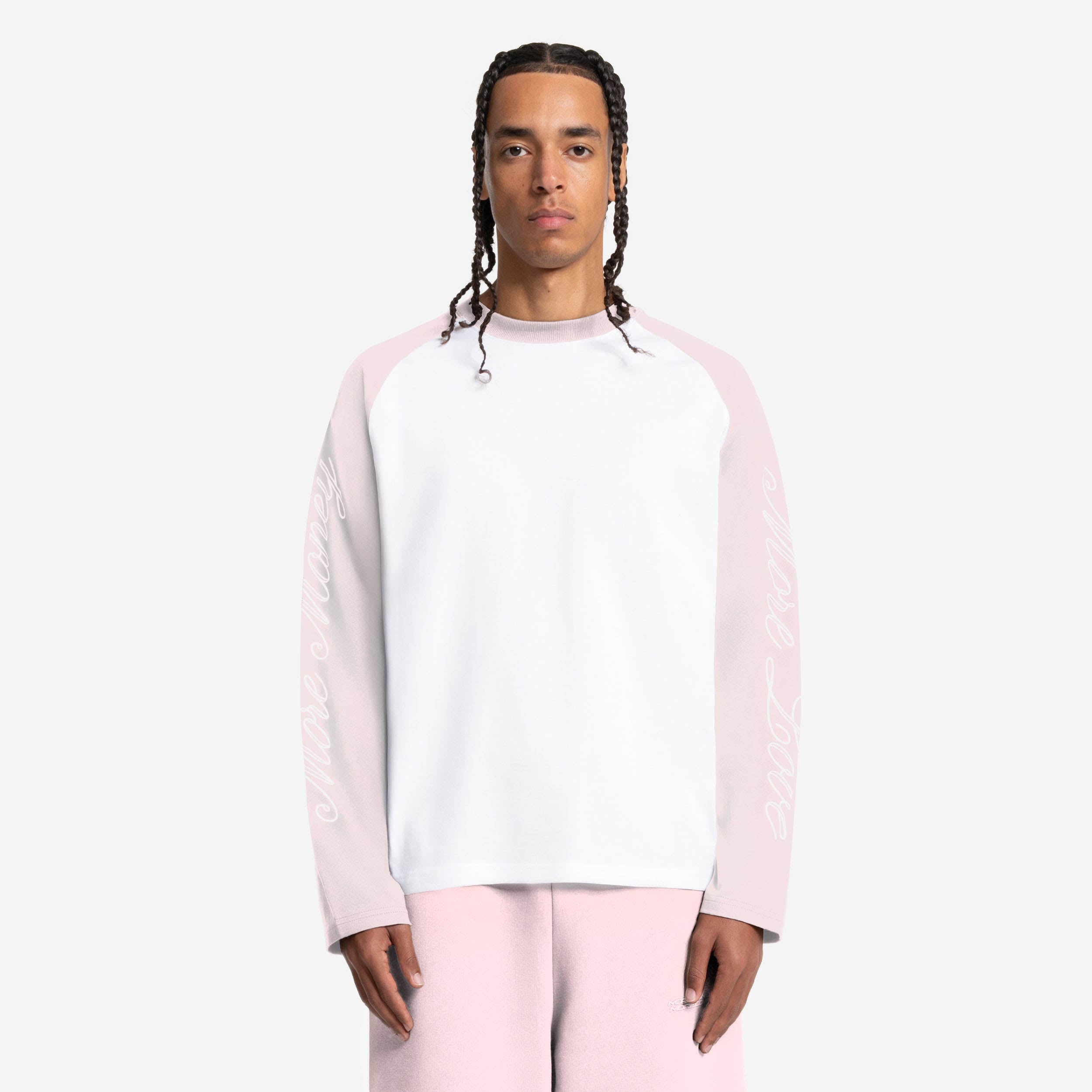 SCRIPT RAGLAN LONGSLEEVE PINK