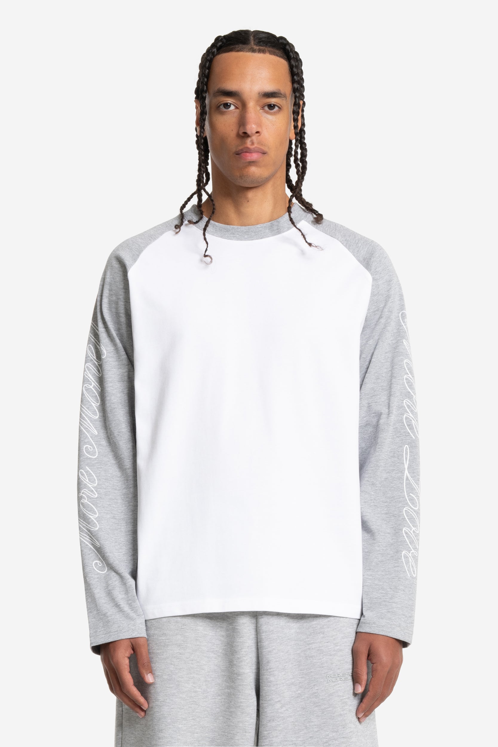 SCRIPT RAGLAN LONGSLEEVE GREY MELANGE
