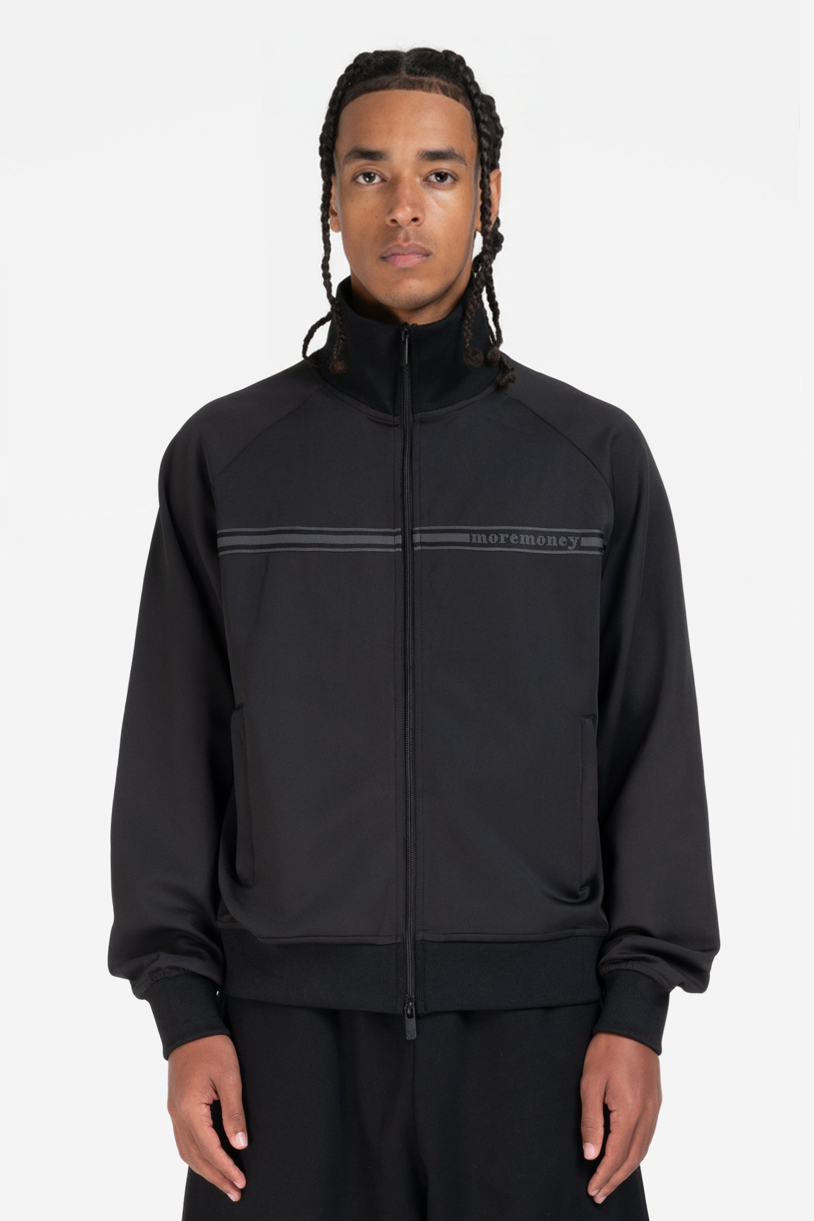 STRIPED TRACK JACKET BLACK