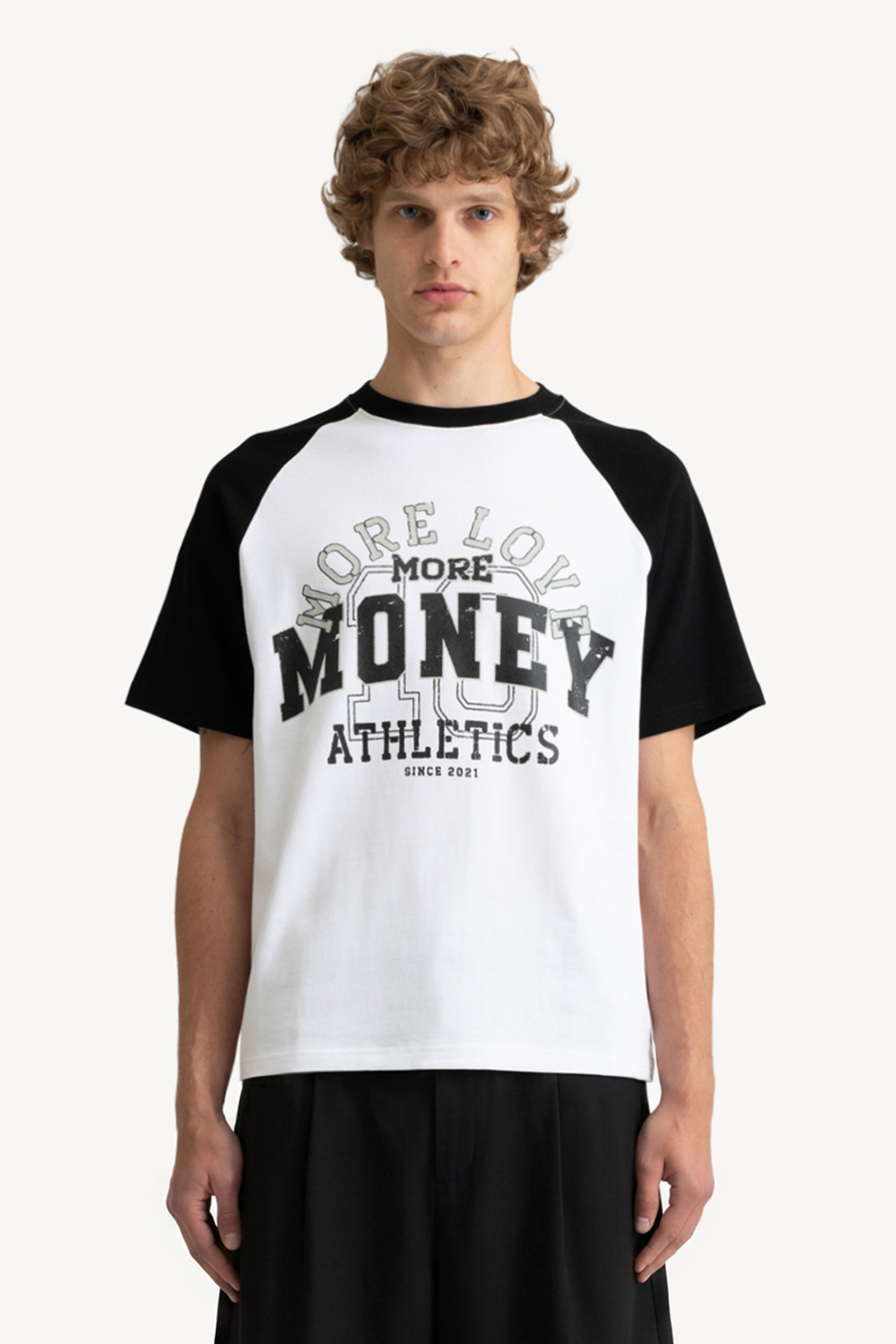 VINTAGE ATHL. RAGLAN TEE WHITE/BLACK