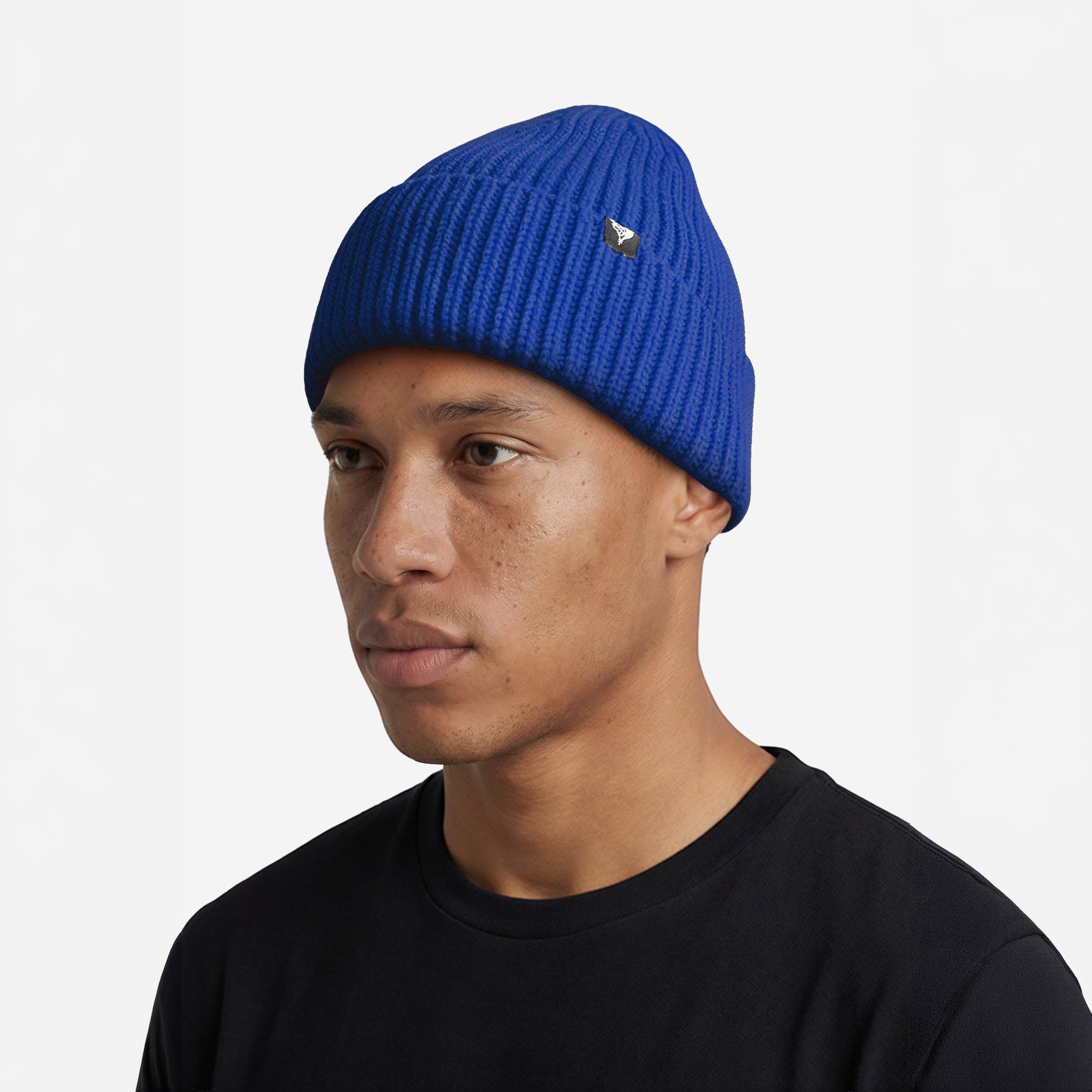 RIB KNIT BEANIE ROYAL BLUE
