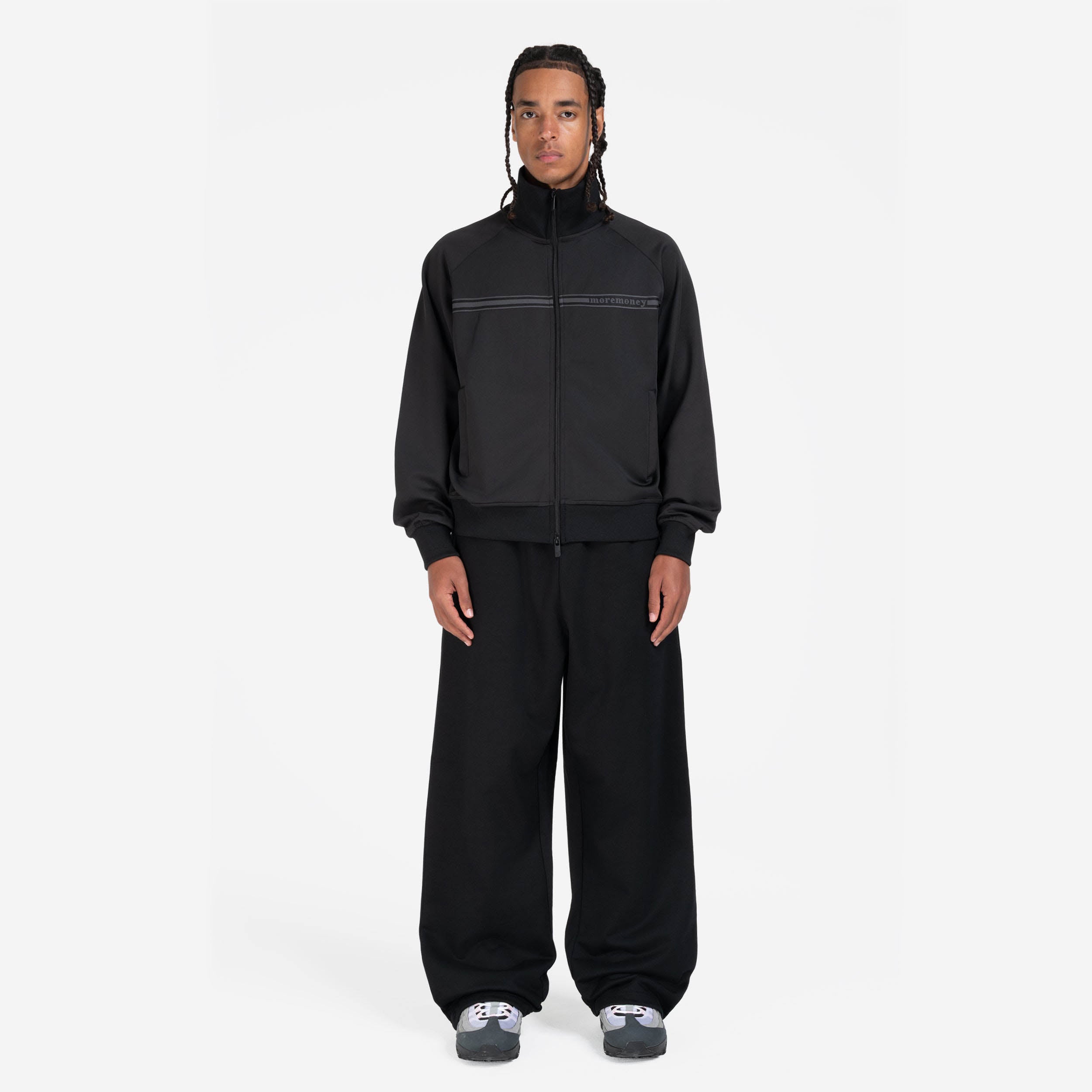 STRIPED TRACK JACKET BLACK