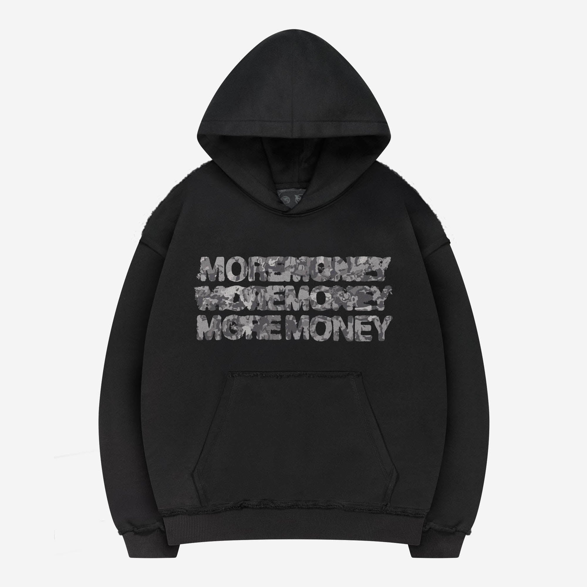 MONEY CALLING FLATLOCK HOODIE BLACK