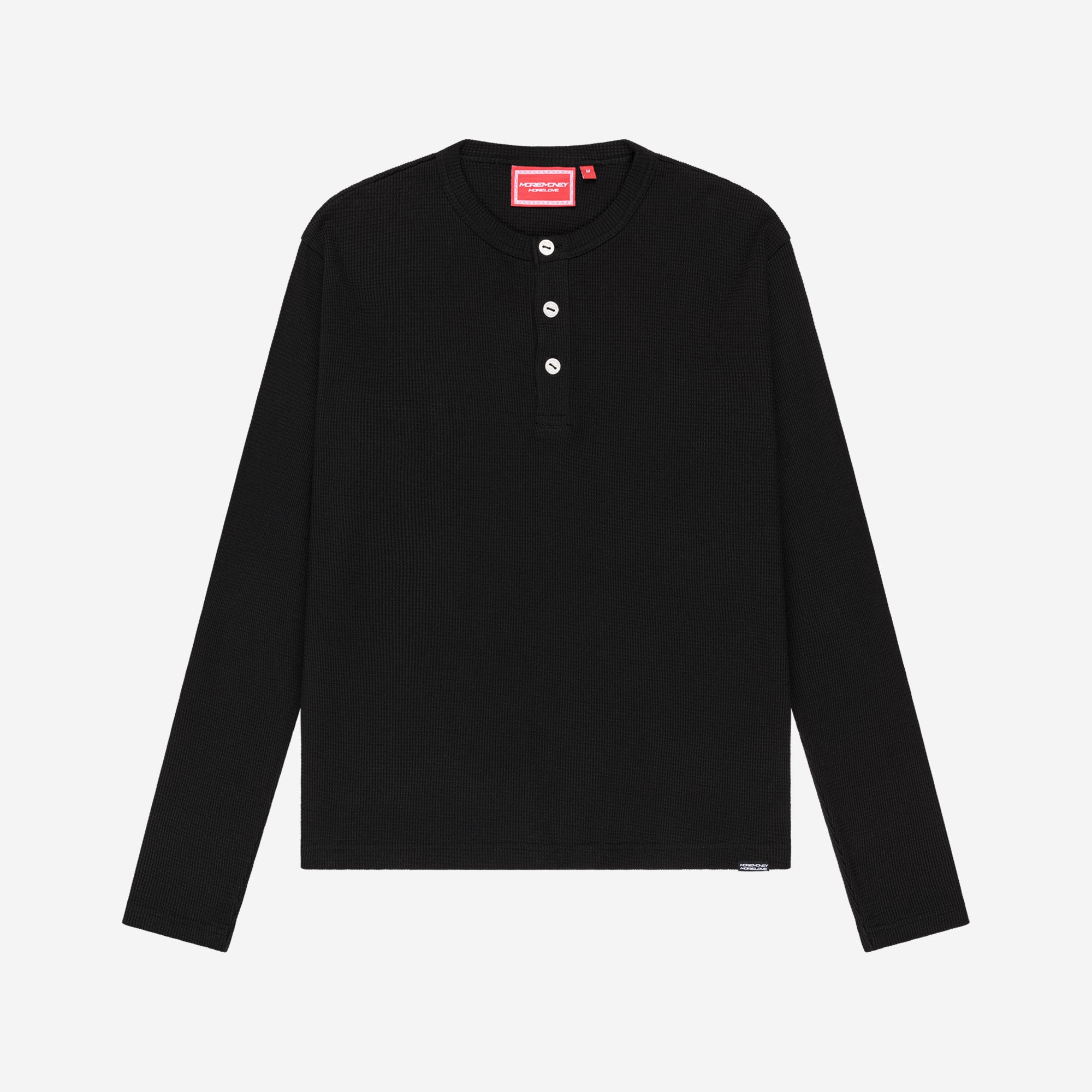 HENLEY WAFFLE LONGSLEEVE BLACK