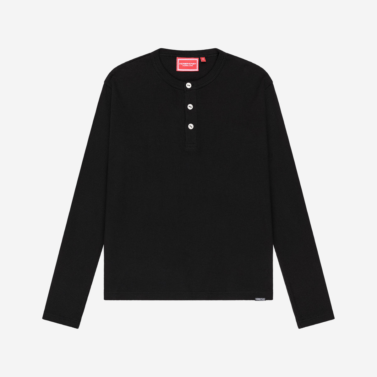 HENLEY WAFFLE LONGSLEEVE BLACK + BASE DENIM DUNE