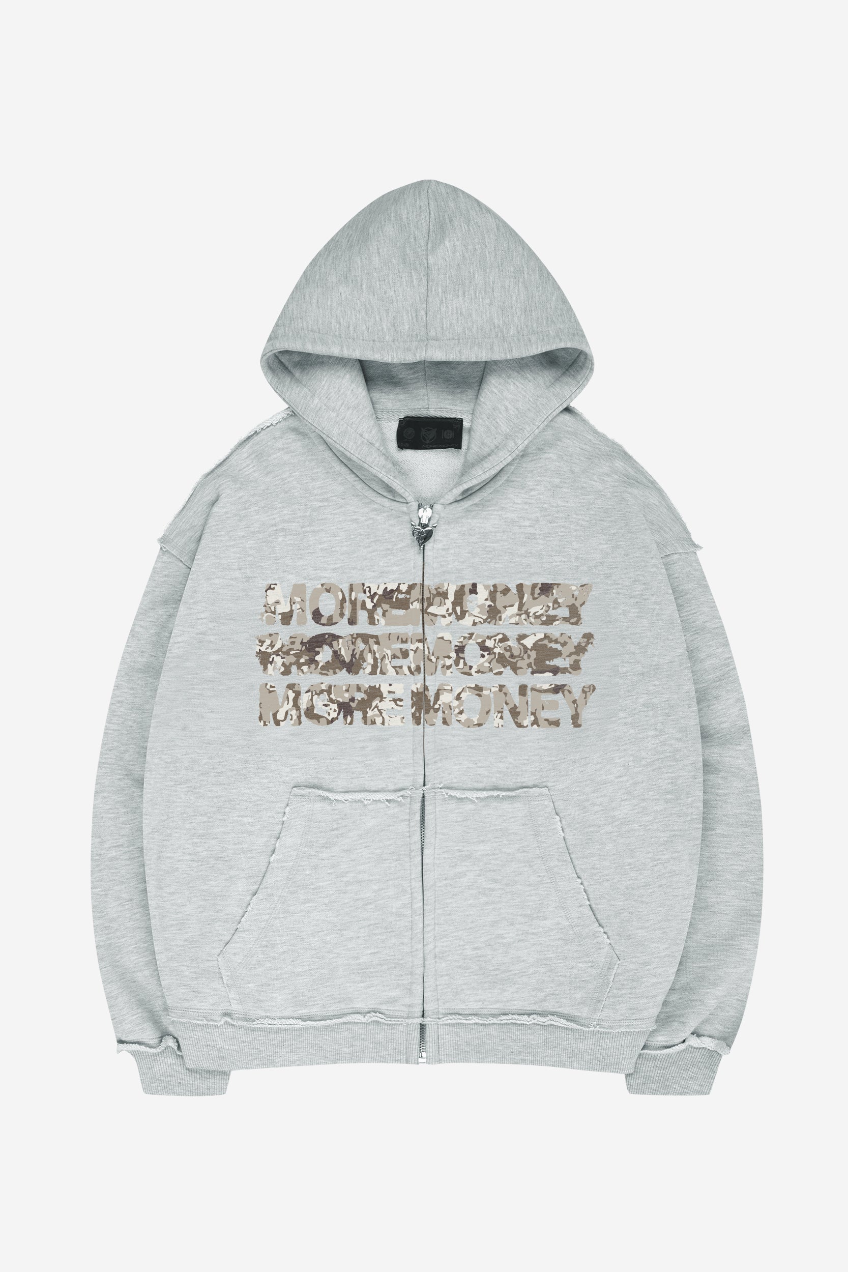 MONEY CALLING FLATLOCK ZIP GREY MELANGE