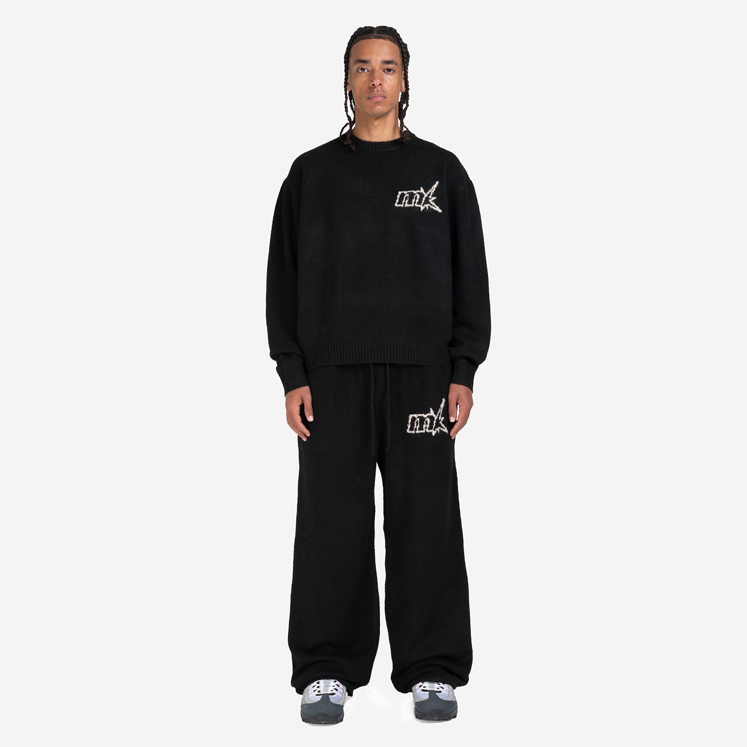 FUZZY KNIT JOGGER BLACK