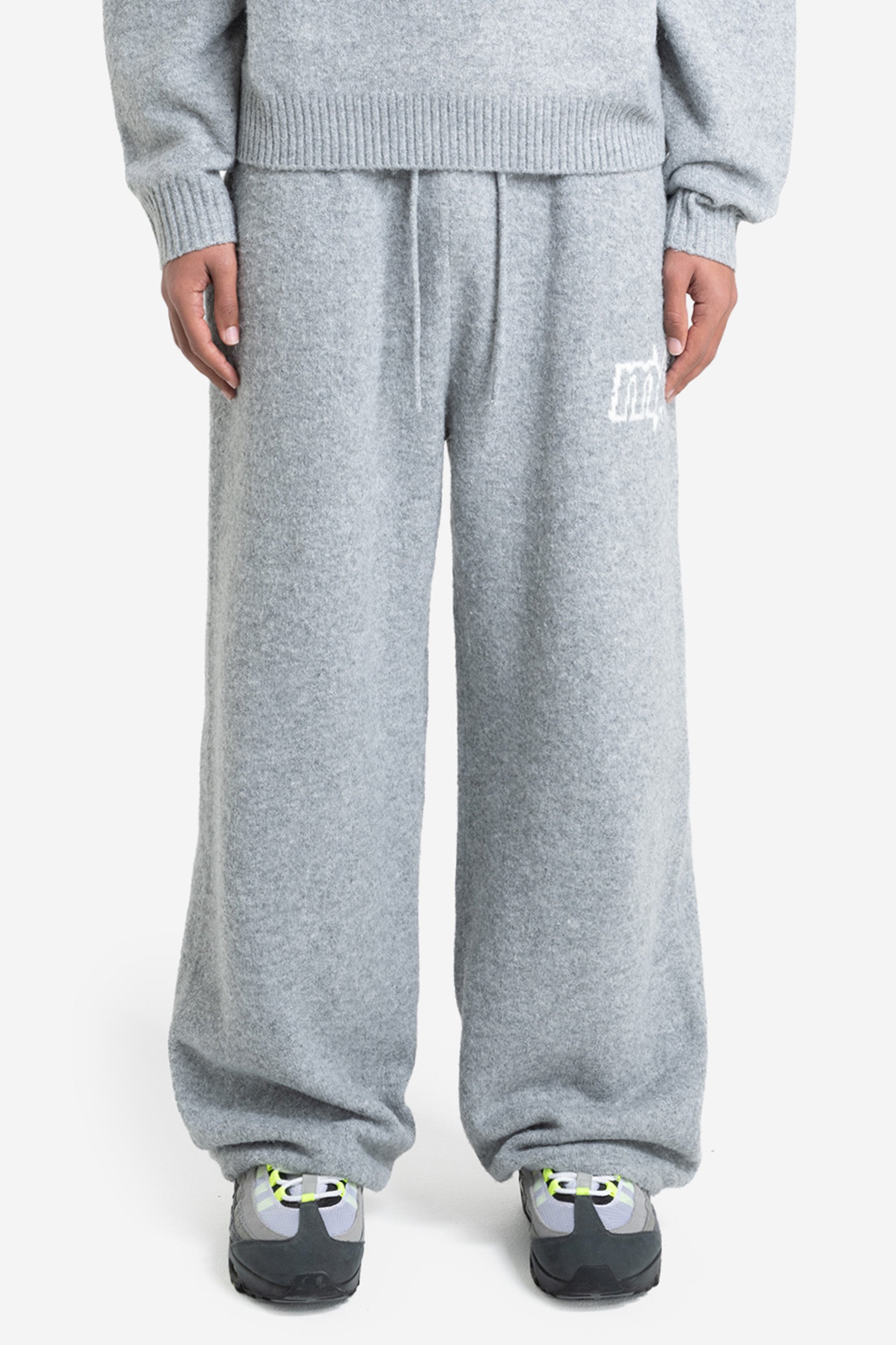FUZZY KNIT JOGGER GREY MELANGE