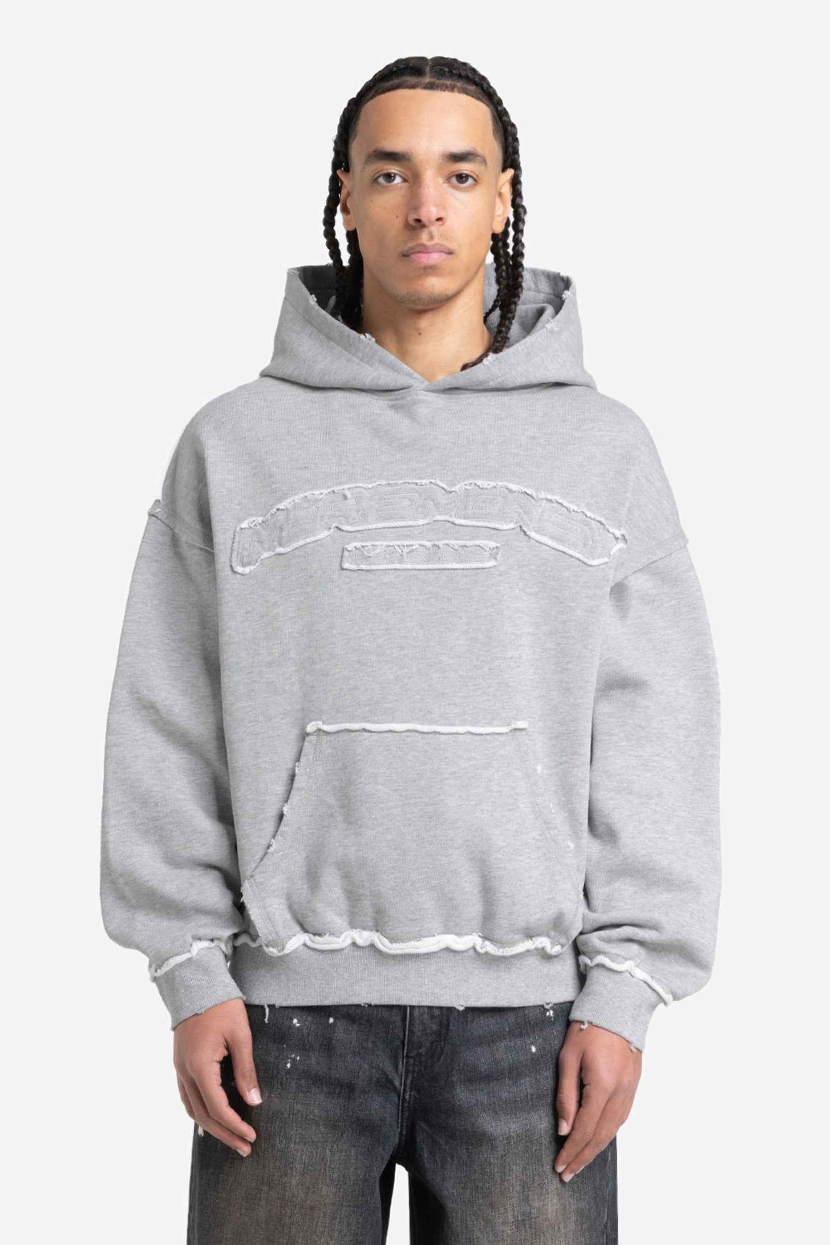 ROUGH HOODIE GREY MELANGE