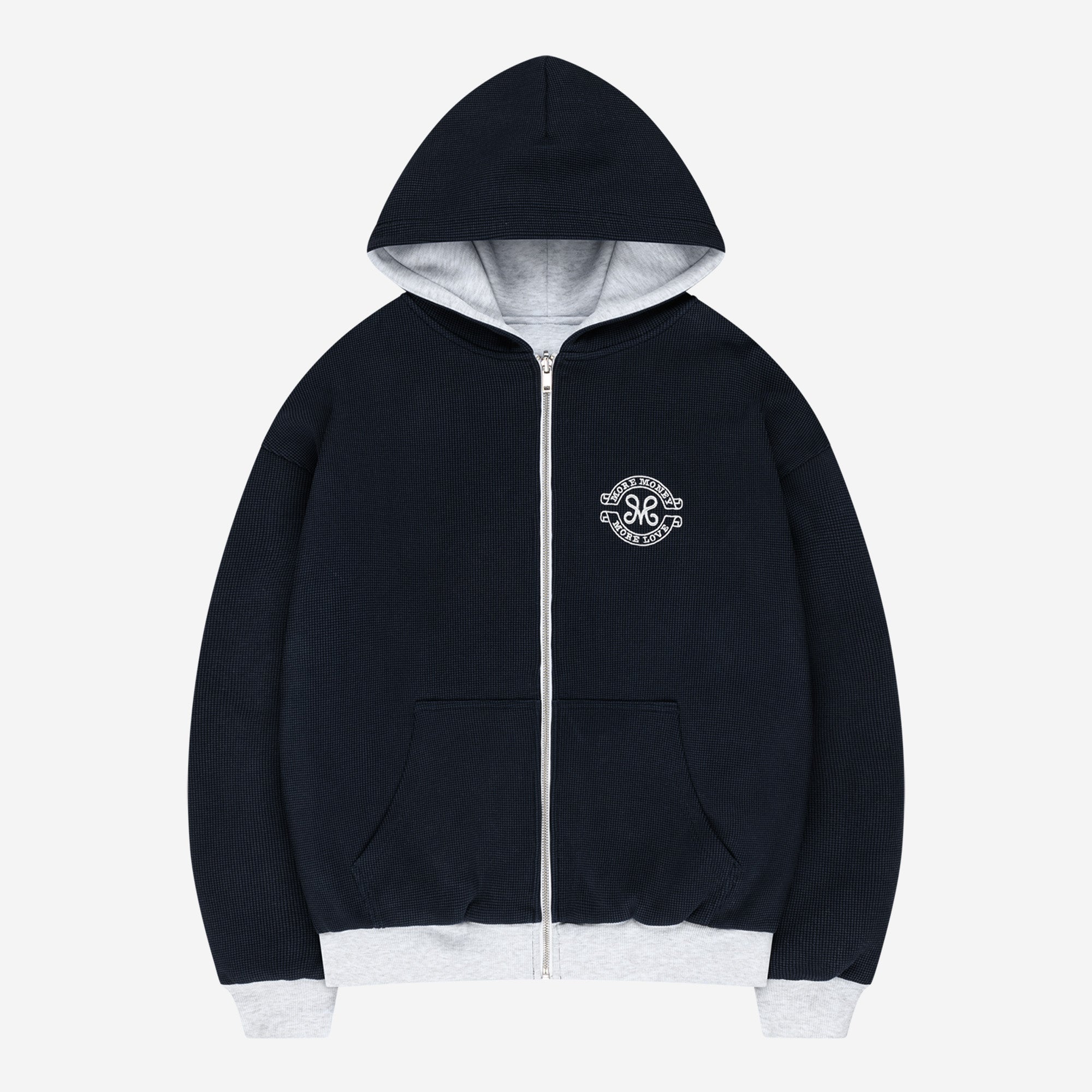 REVERSIBLE LEGACY WAFFLE ZIP HOODIE DARK NAVY