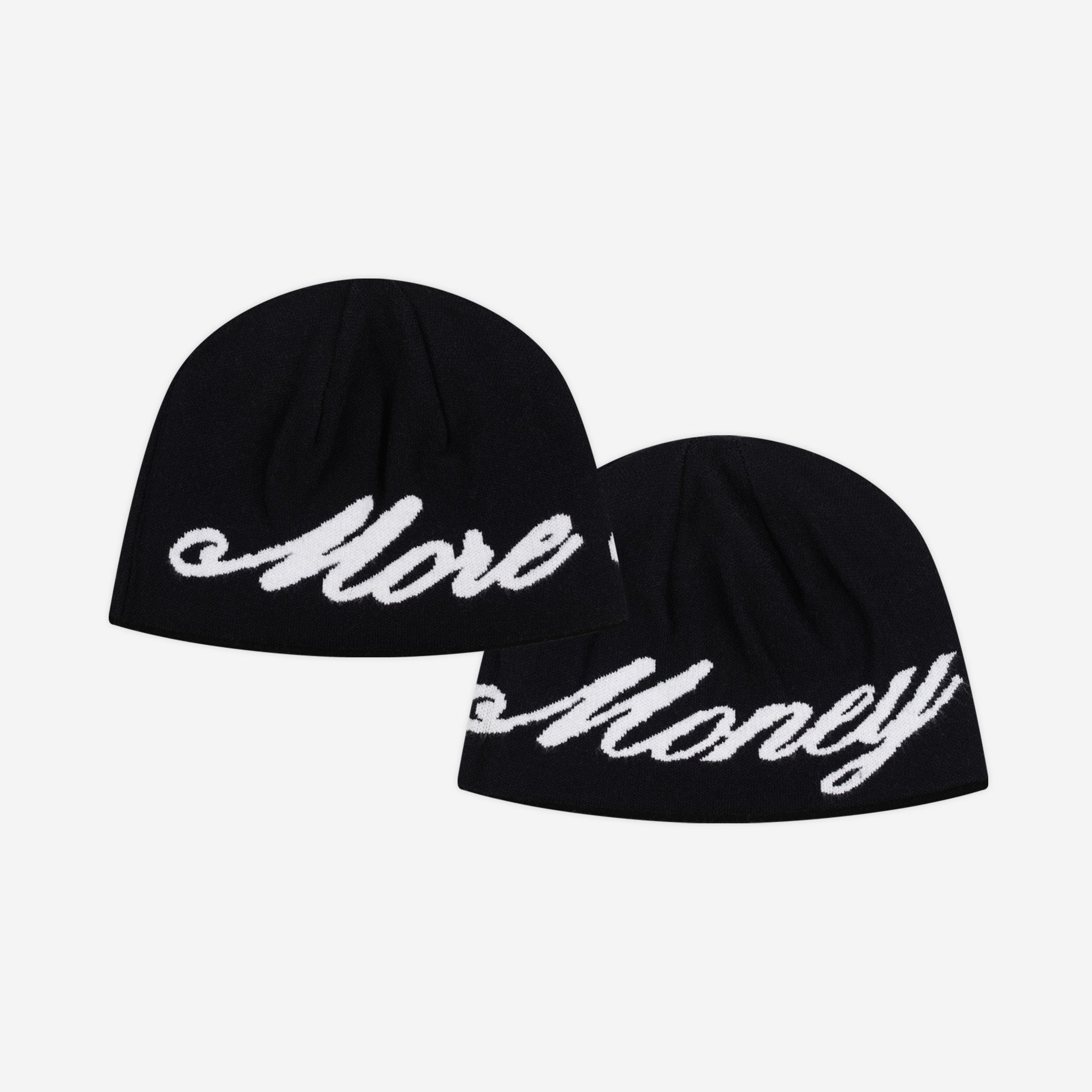 REVERSIBLE MORE MONEY MORE LOVE BEANIE BLACK/RED