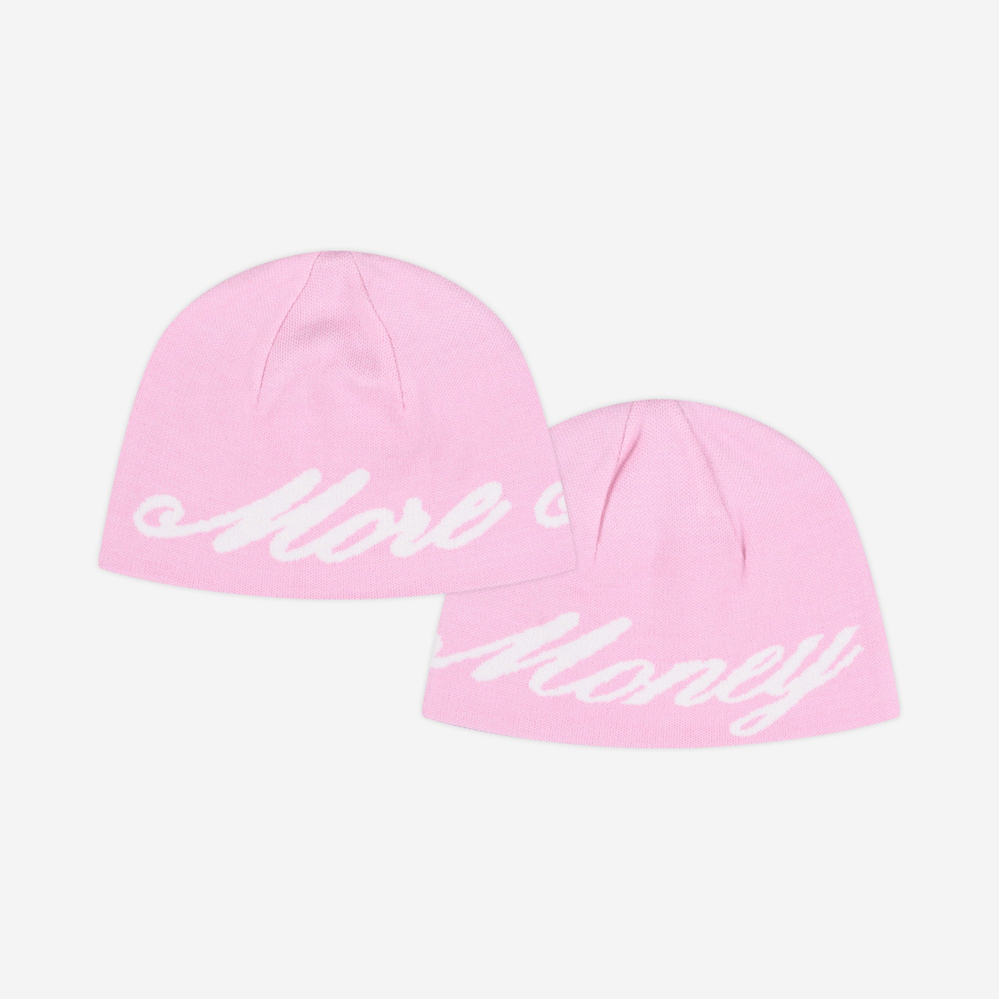 REVERSIBLE MORE MONEY MORE LOVE BEANIE PINK/NAVY