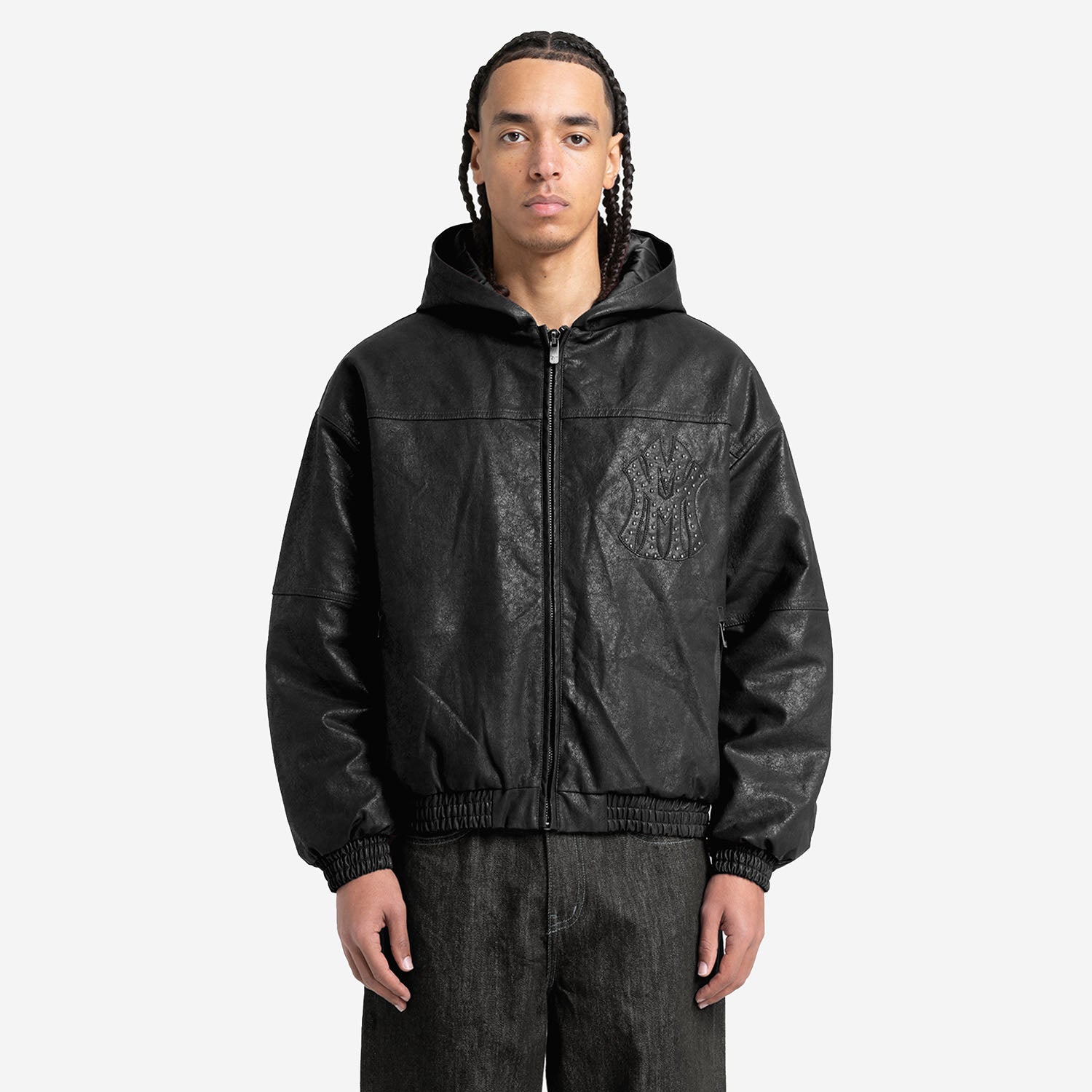 DA BIG M LEATHER JACKET BLACK