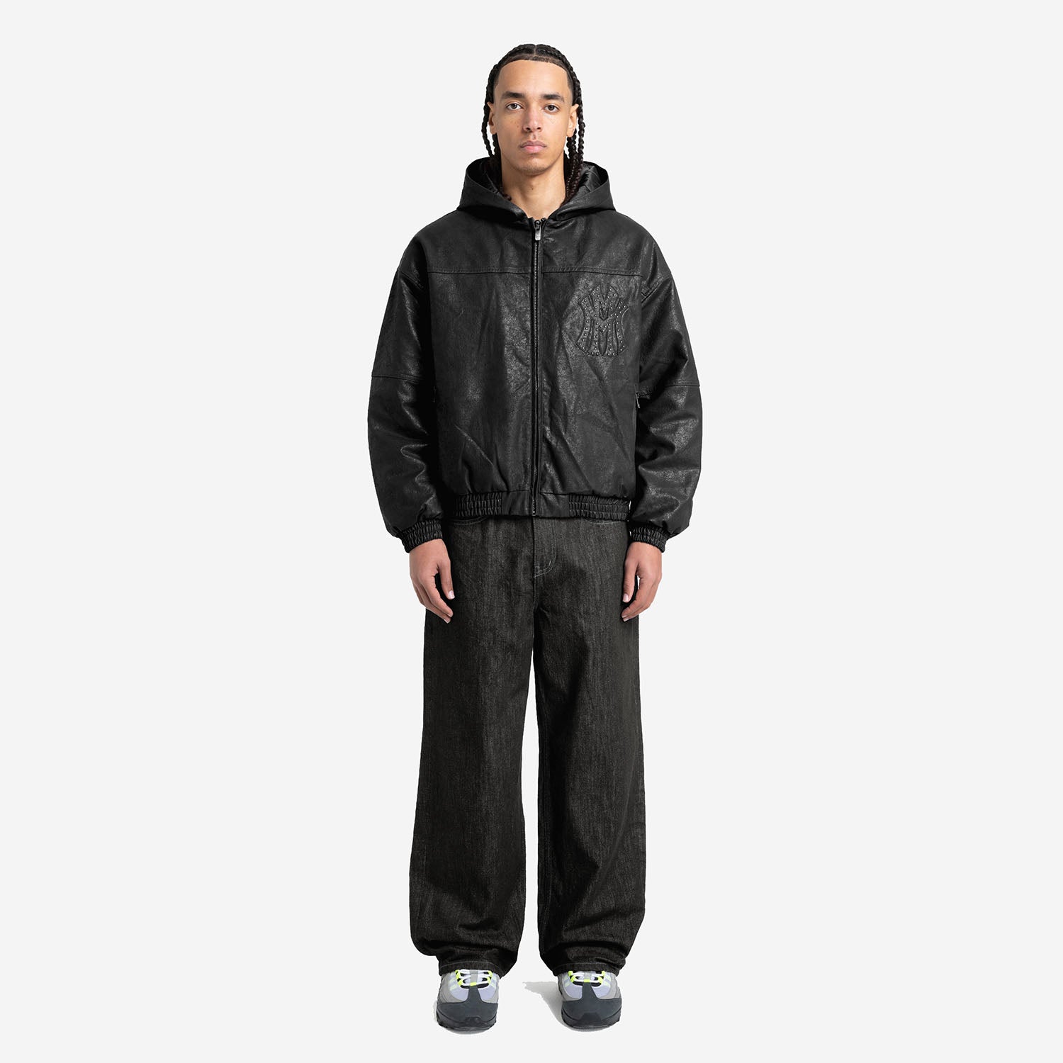 DA BIG M LEATHER JACKET BLACK