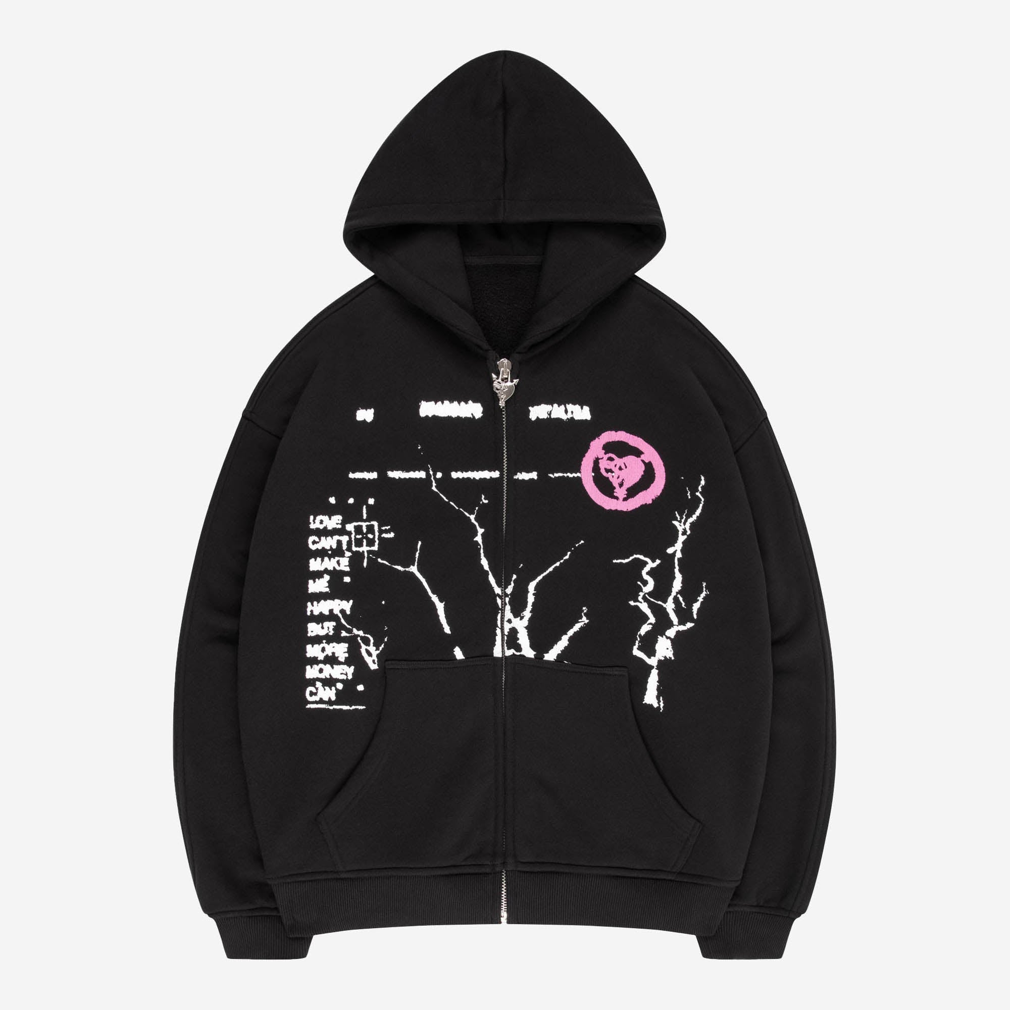 MONEY ROOTED ZIP BLACK