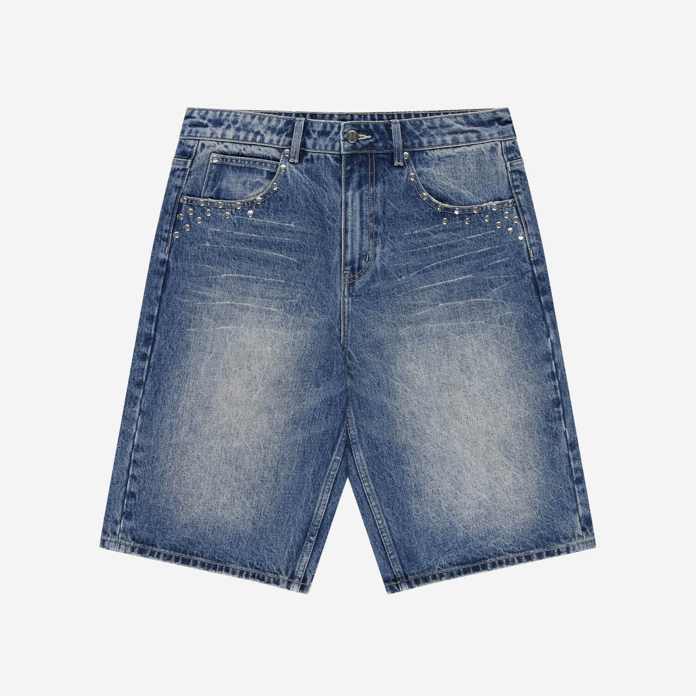STUDDED JORTS WASHED BLUE