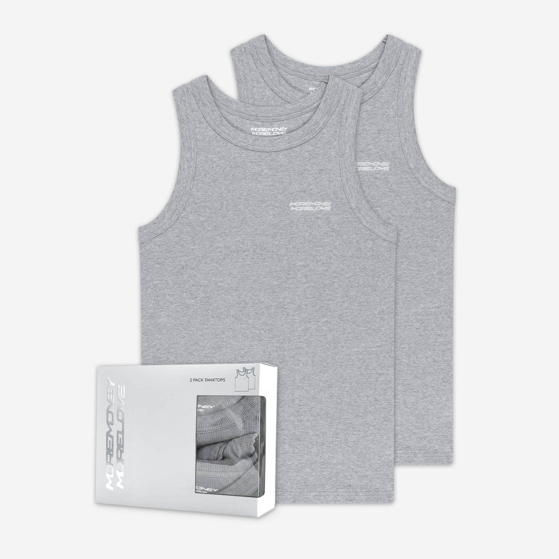 TANKTOP GREY MELANGE (2-PACK)