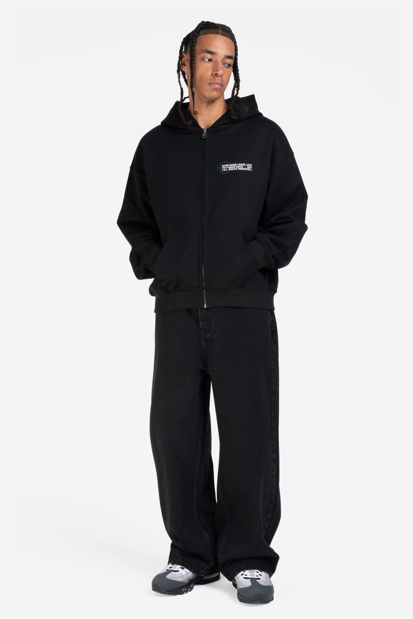 PROFIT ZIP HOODIE BLACK
