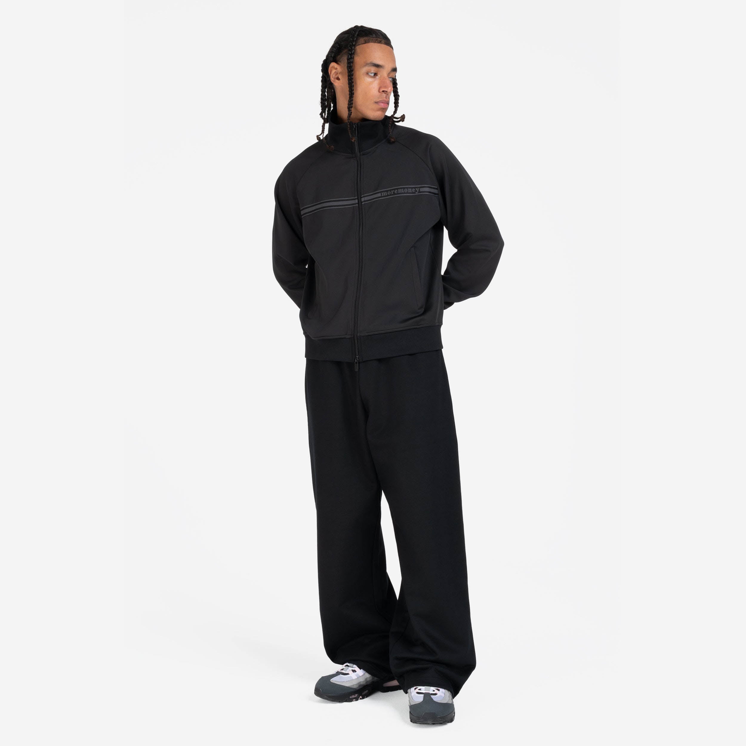 STRIPED TRACK JACKET BLACK