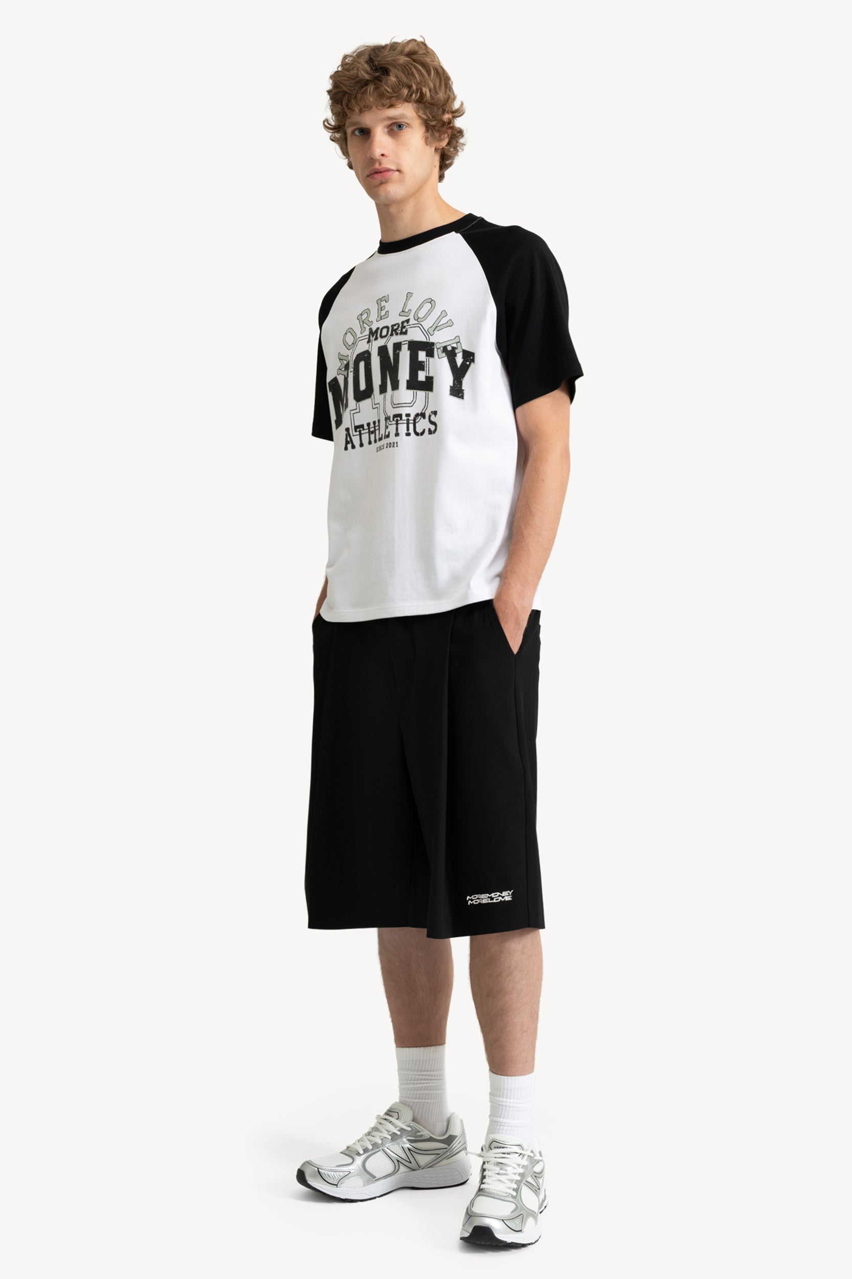 VINTAGE ATHL. RAGLAN TEE WHITE/BLACK