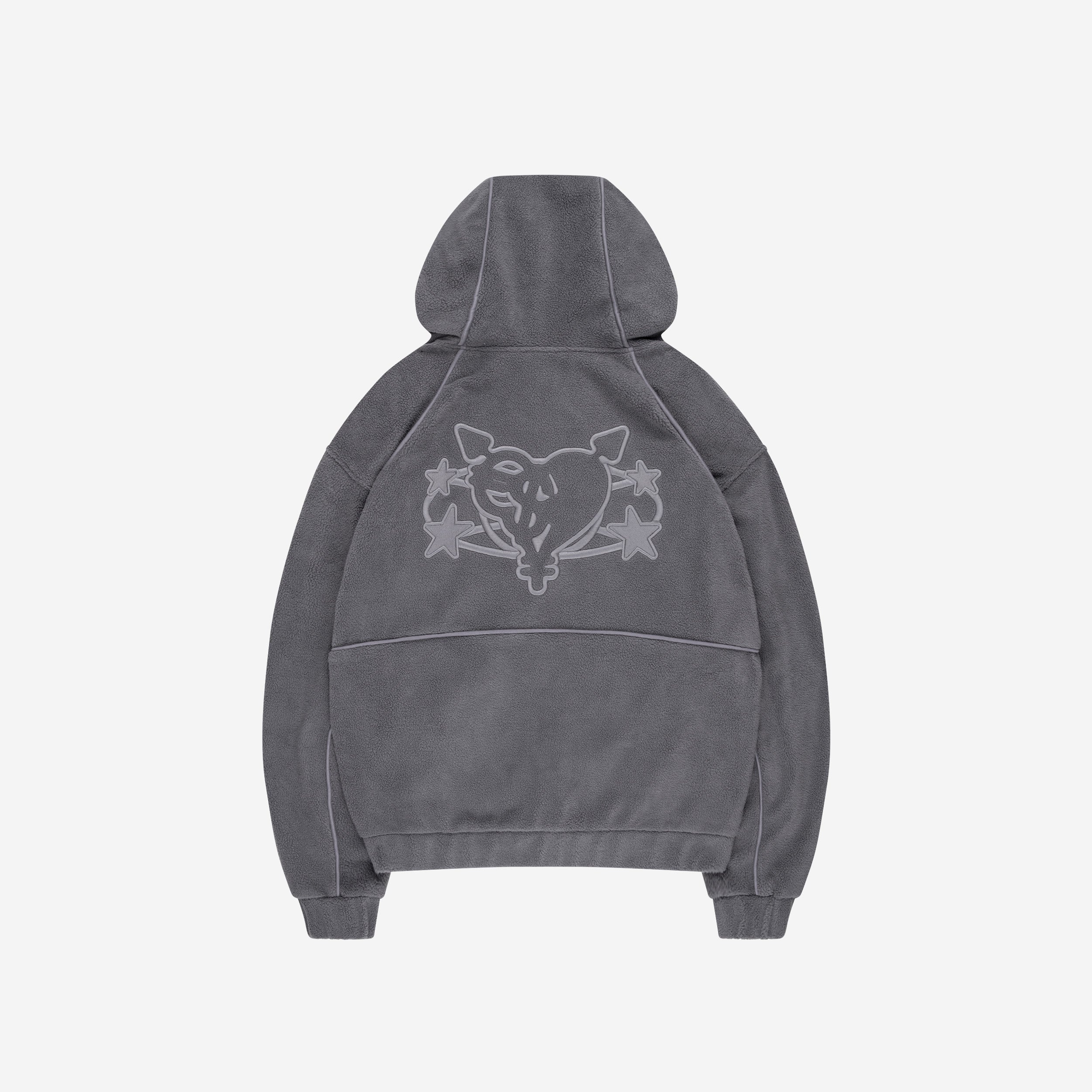 STAR WREATH FLEECE ZIP TORNADO GRAY 
