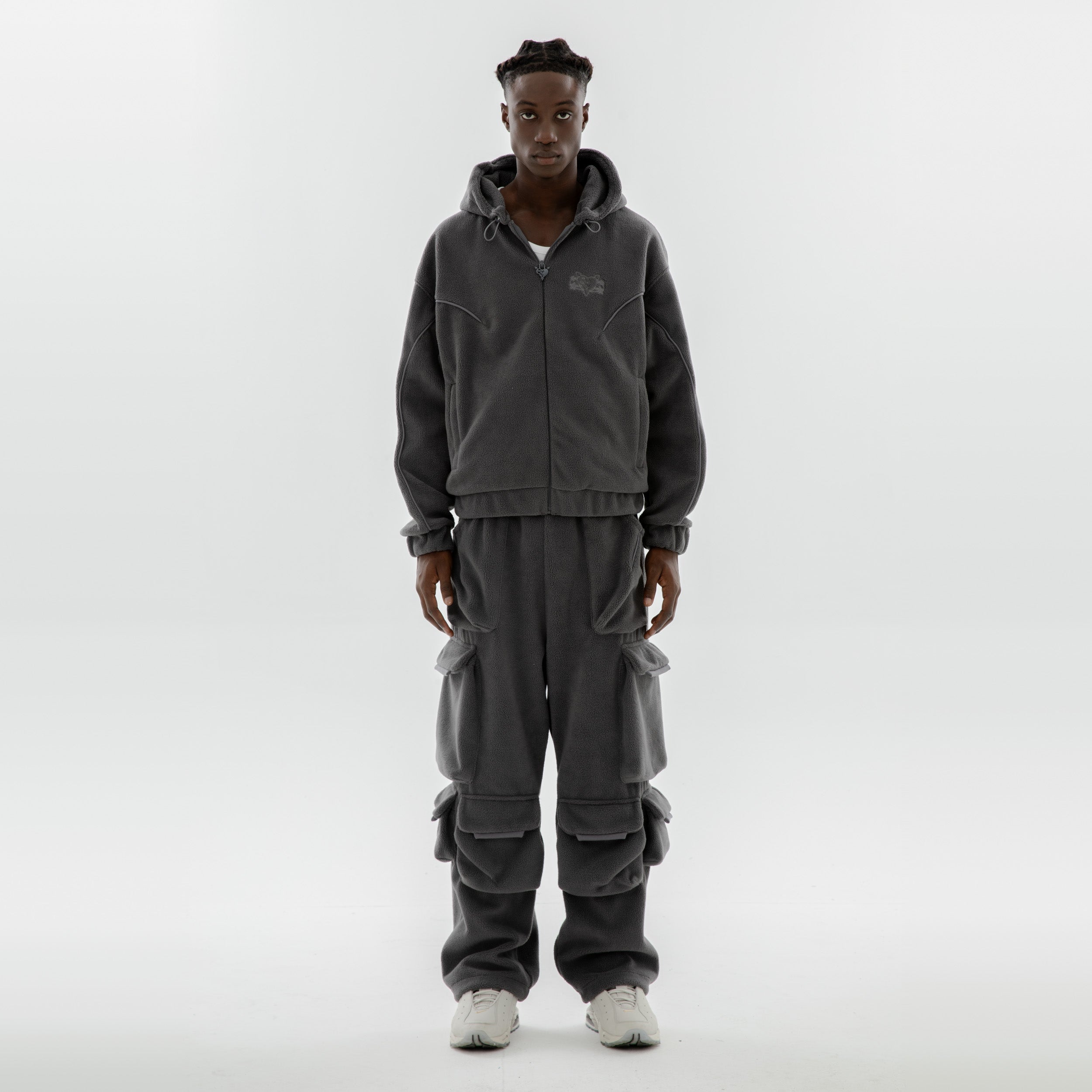 STAR WREATH FLEECE ZIP TORNADO GRAY 