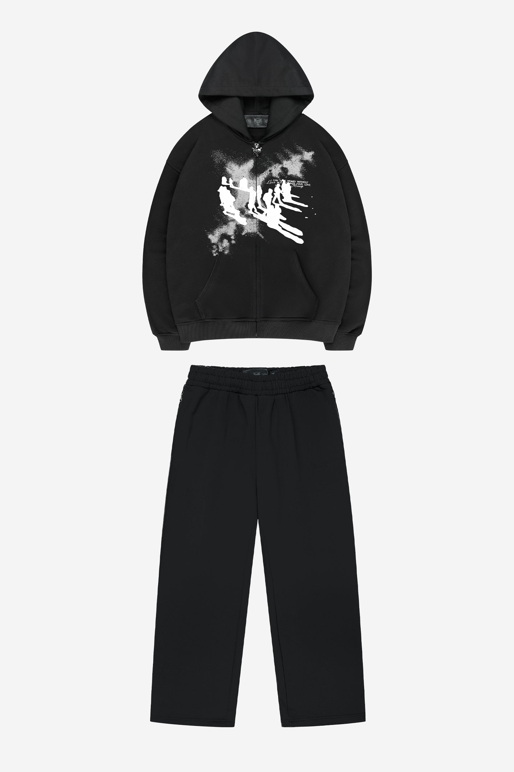 TRANSCENDENTAL ZIP ALL BLACK + OPEN LEG JOGGER BLACK