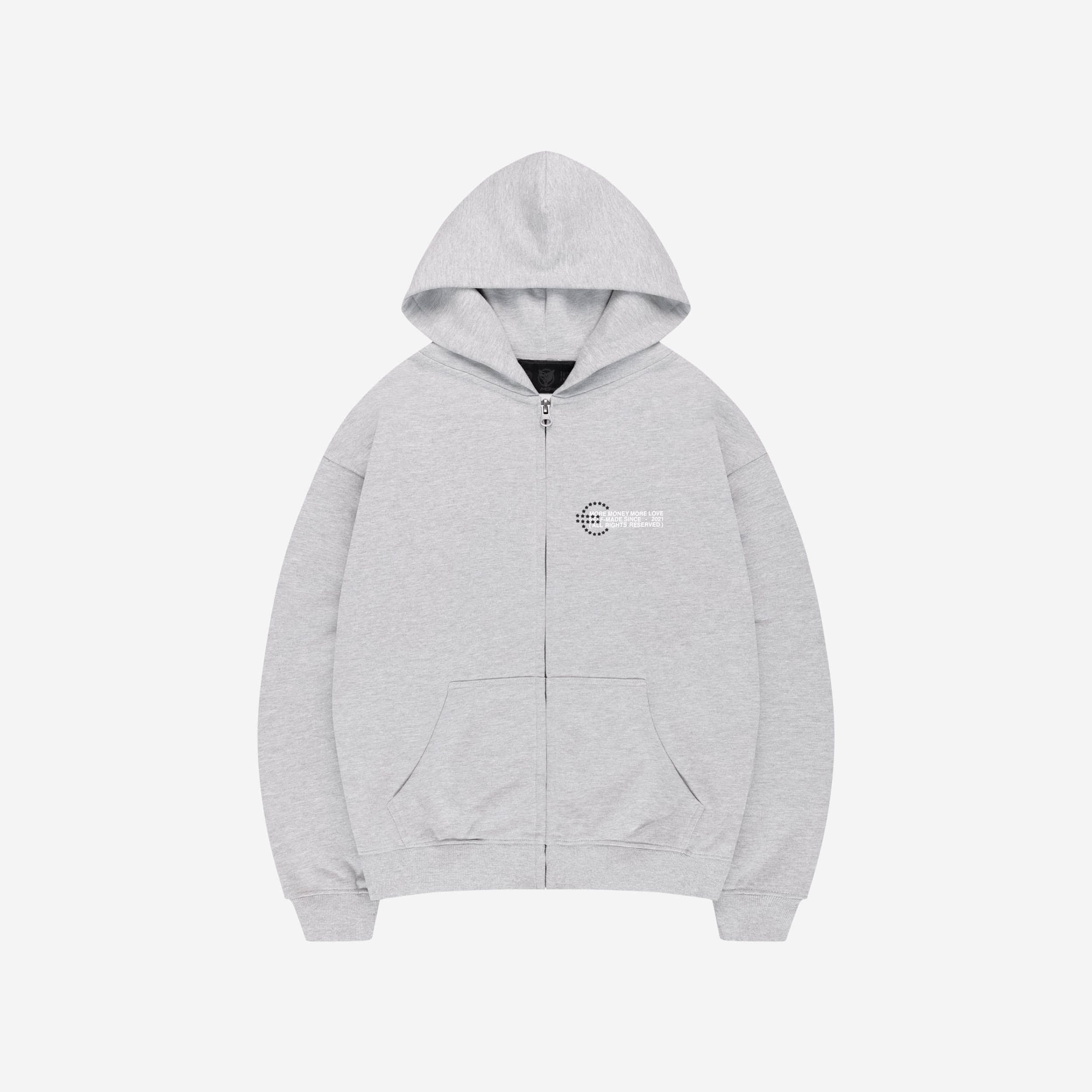 PROFIT ZIP HOODIE GREY MELANGE