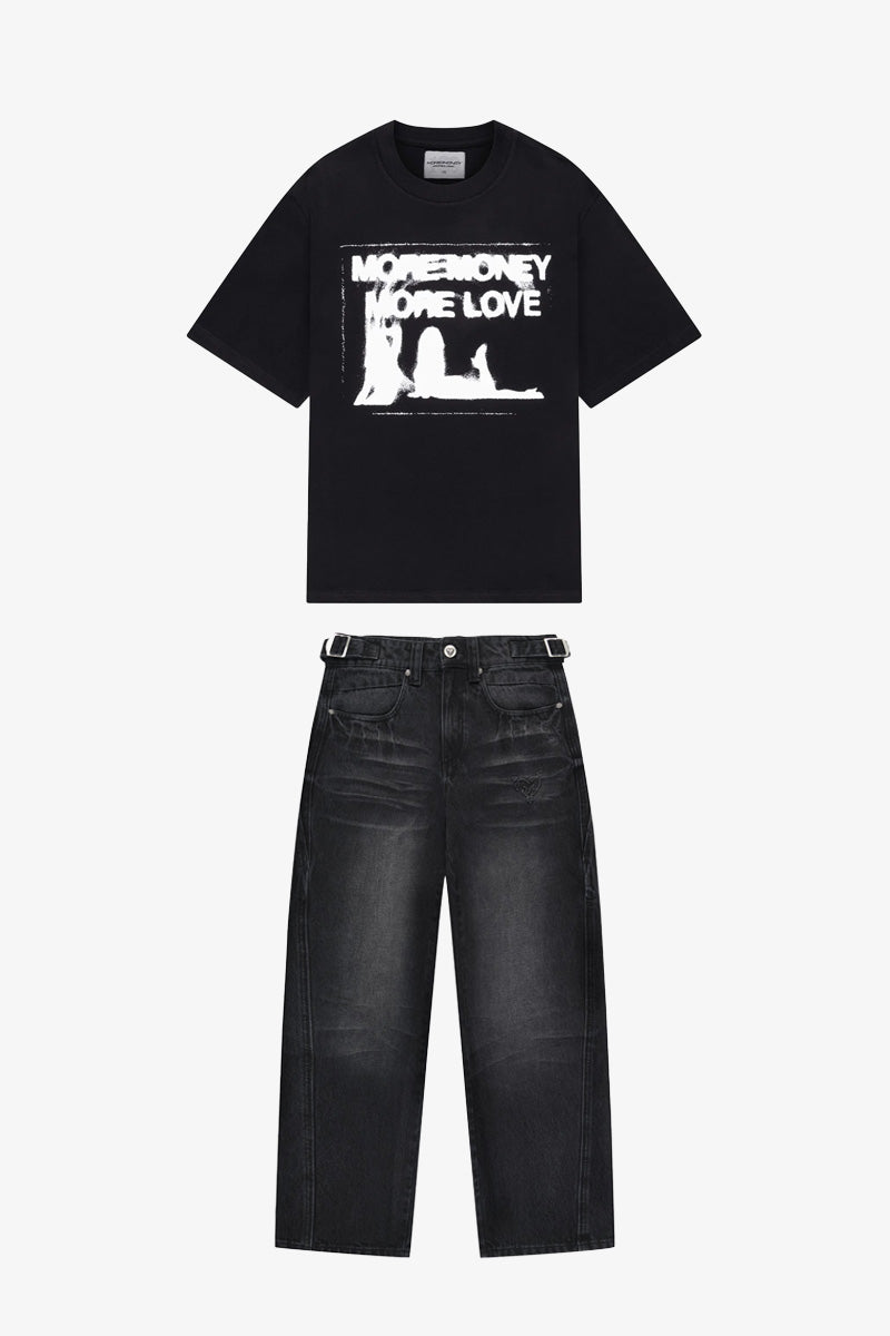 WET DREAM TEE BLACK + DISTINCTIVE DENIM BLACK